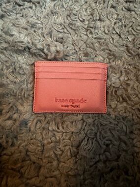 kate spade Coral Pink Saffiano Card Holder